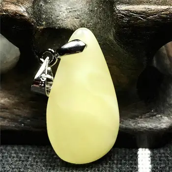 

Real Natural Yellow Amber Pendant Jewelry For Woman Man Crystal 22x12x5mm Beads Water Drop Stone Silver Necklace Pendant AAAAA