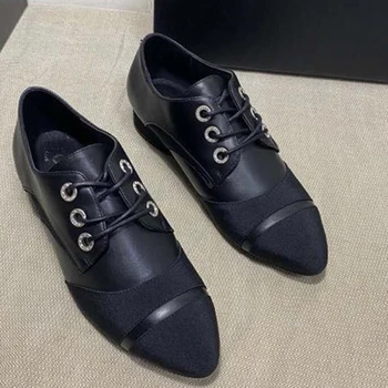 

Brand Flats Women Loafers 2020 Spring Autumn Ladies Metal Decoration Fashion Female Flat Loafer Shoes For Women