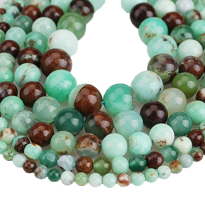 Бусины с натуральным драгоценным камнем Австралия Chrysoprase Jades круглые свободные бусины 4 6 8 10 12 мм для рукоделия браслет ювелирных изделий