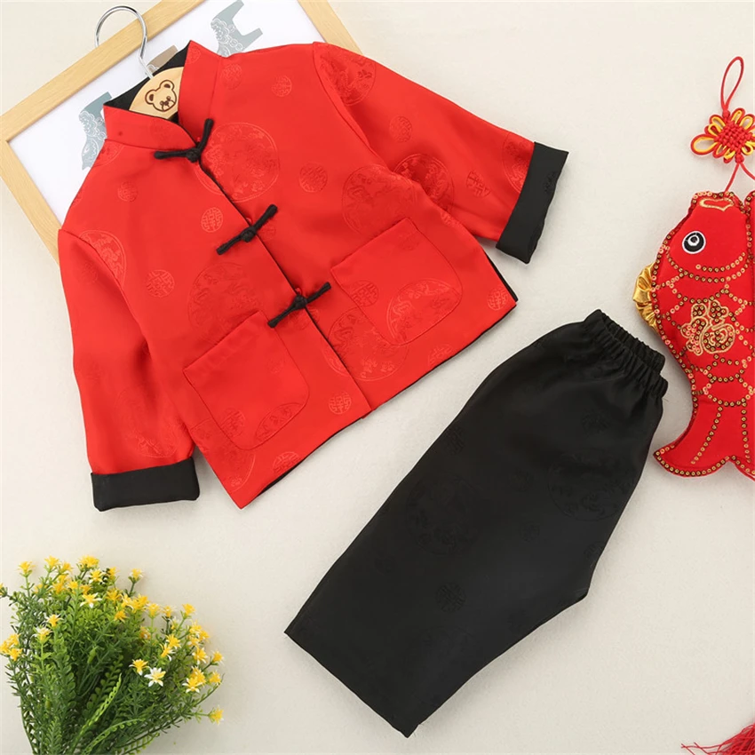 Традиционный китайский костюм Тан для детей ростом 80 160 см 2 предмета новогодние