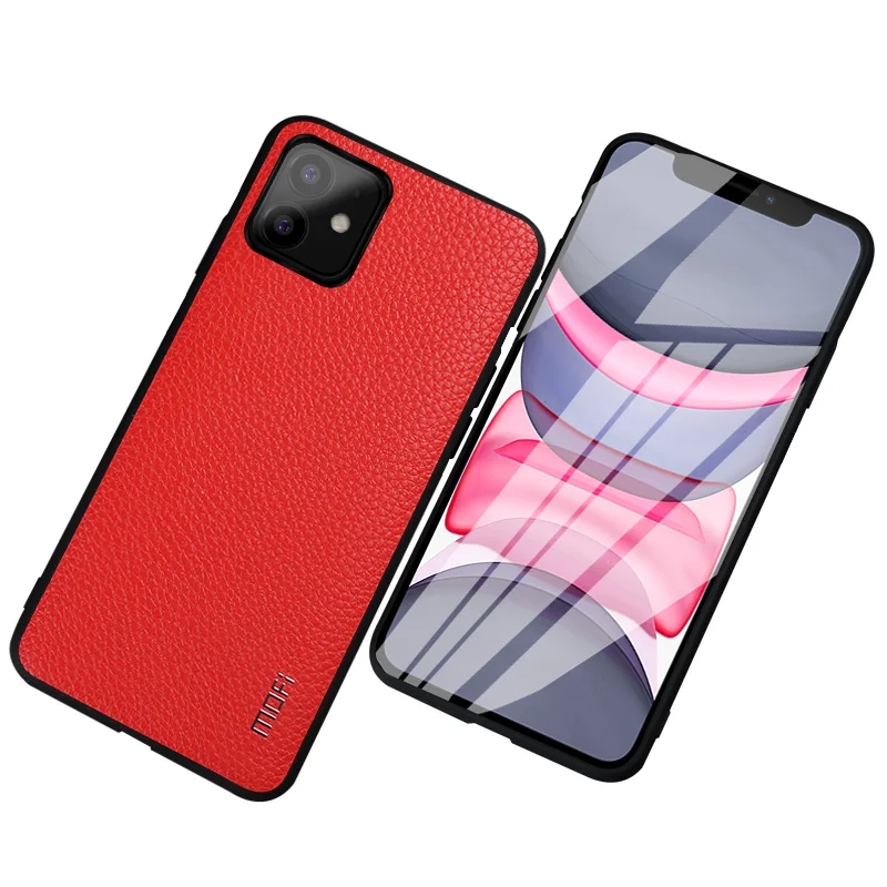 Для iPhone 11 pro max Чехол чехол MOFI для iPhone 11 pro задняя крышка кожаная ткань мужская деловая мягкая рамка для iPhone 11 чехол - Цвет: Red
