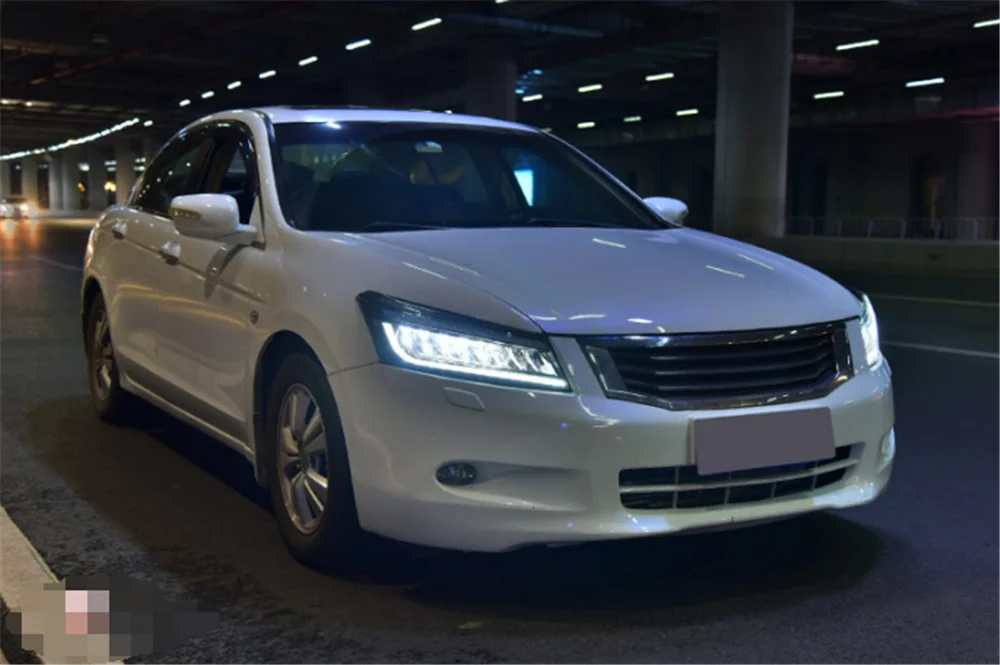 Пара для Honda Accord головной светильник s 2008-2012 Accord светодиодный головной фонарь все светодиодный светильник источник дневные ходовые огни динамический поворот