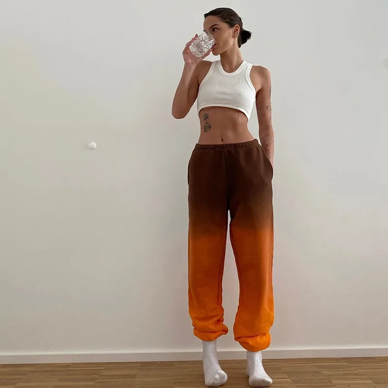 

Woman Pants High Waist Autumn Gradient Casual Pants Sweatpants Women Hip-Hop Trousers Pantalones Calças Spodnie женские ан