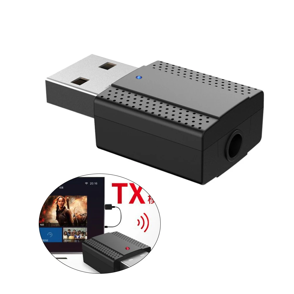 2 в 1 USB Bluetooth 5,0 передатчик приемник портативный 3,5 мм AUX аудио беспроводной адаптер для ТВ ПК Bluetooth передатчик приемник