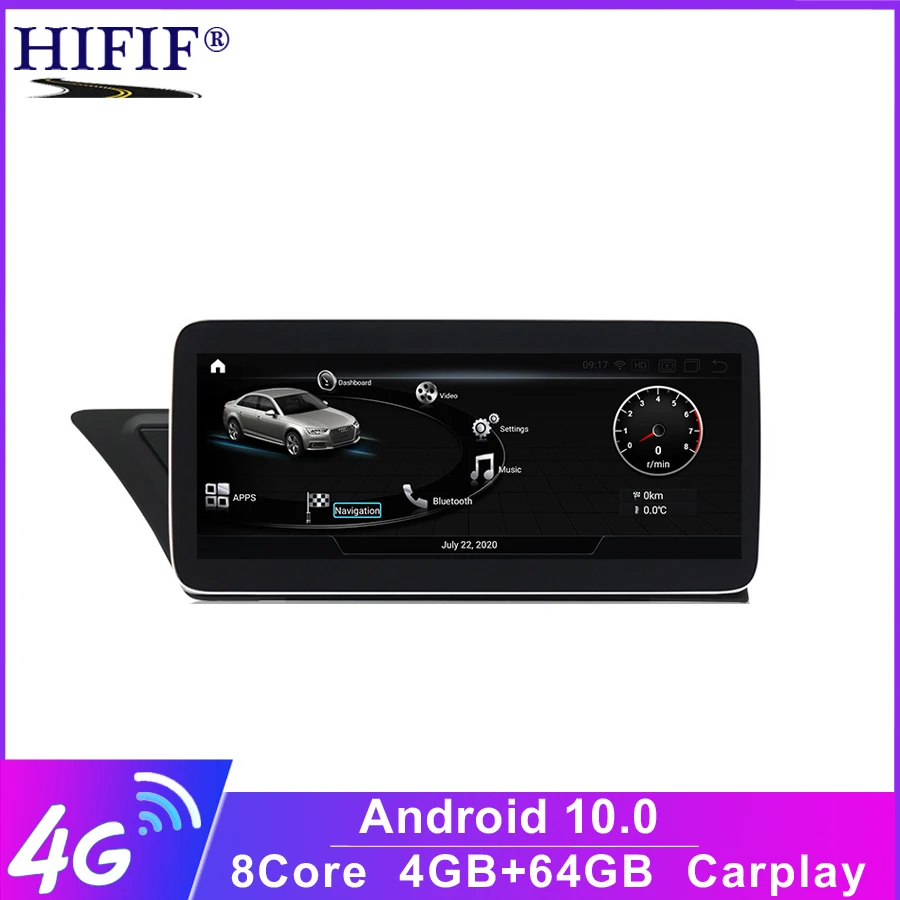 

Carplay10.25” 8 Core Android 10 System Car Stereo For Audi A4 B8 A5 2009-2016 WIFI 4G 4+64GB RAM SWC IPS Touch Screen GPS Navi