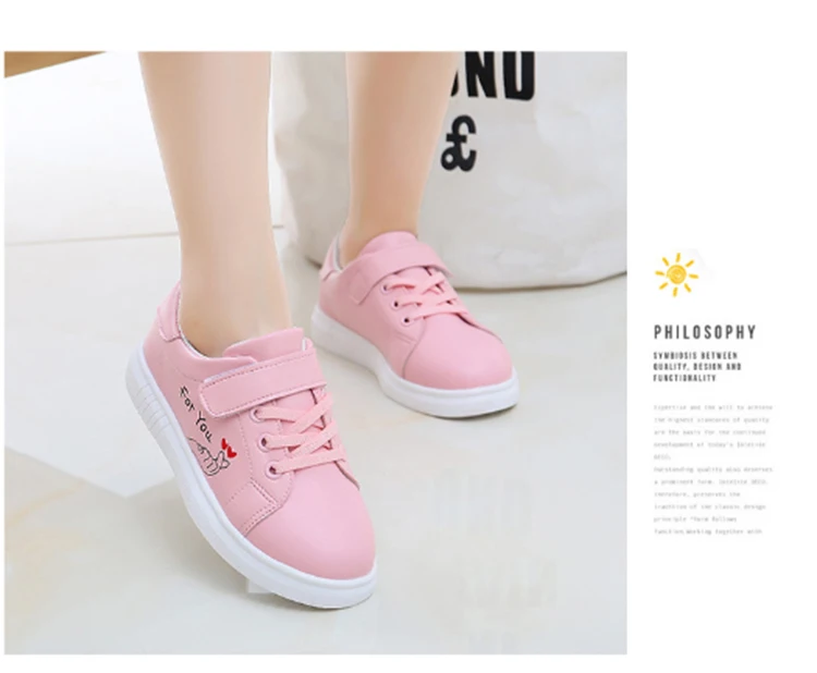 Кожаная обувь весенне-Осенняя детская спортивная ShoesCuhkChildrenStudentsBreathableCasualShoesPrincessBoardShoes