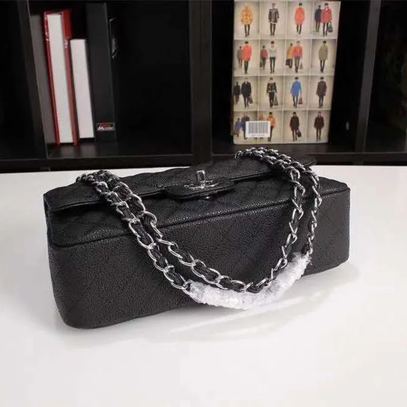 

Women's Luxury Designer Quilted Elegant Retro Shoulder Bag Chain Flap Crossbody Bag Handbag Office Daily Fashion Caviar PU Black