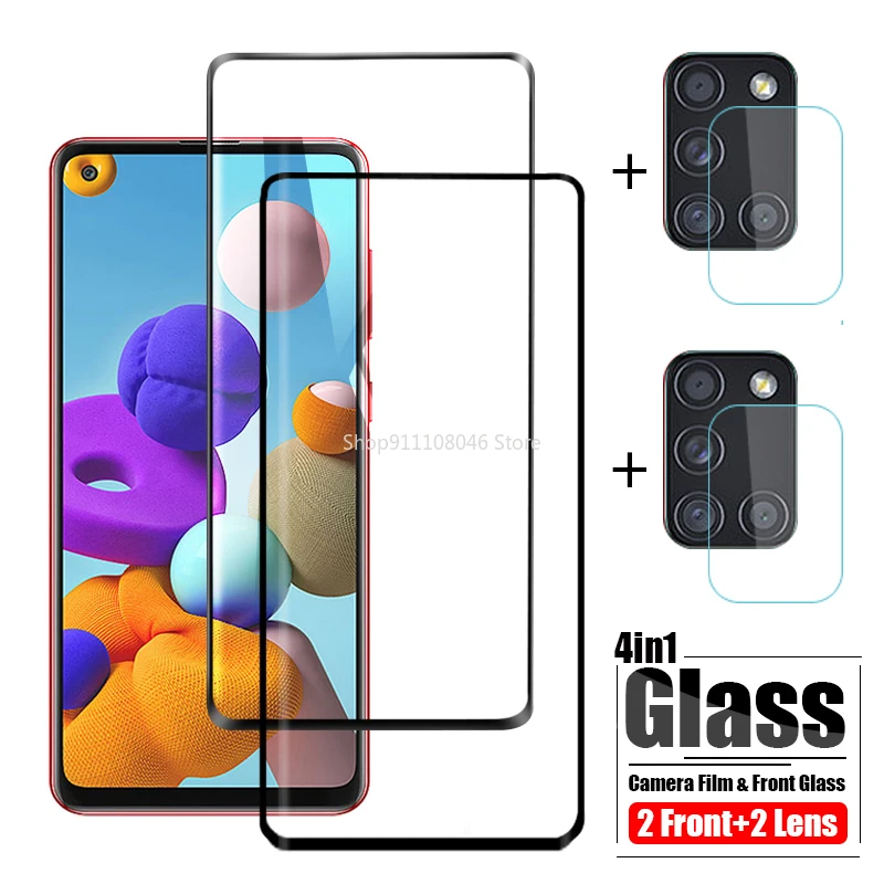 phone protector For Samsung A21S Tempered Glass Screen Protector Camera Len Film HD Protective Glass On For Samsung Galaxy A21 S A 21 21S verre mobile tempered glass Screen Protectors