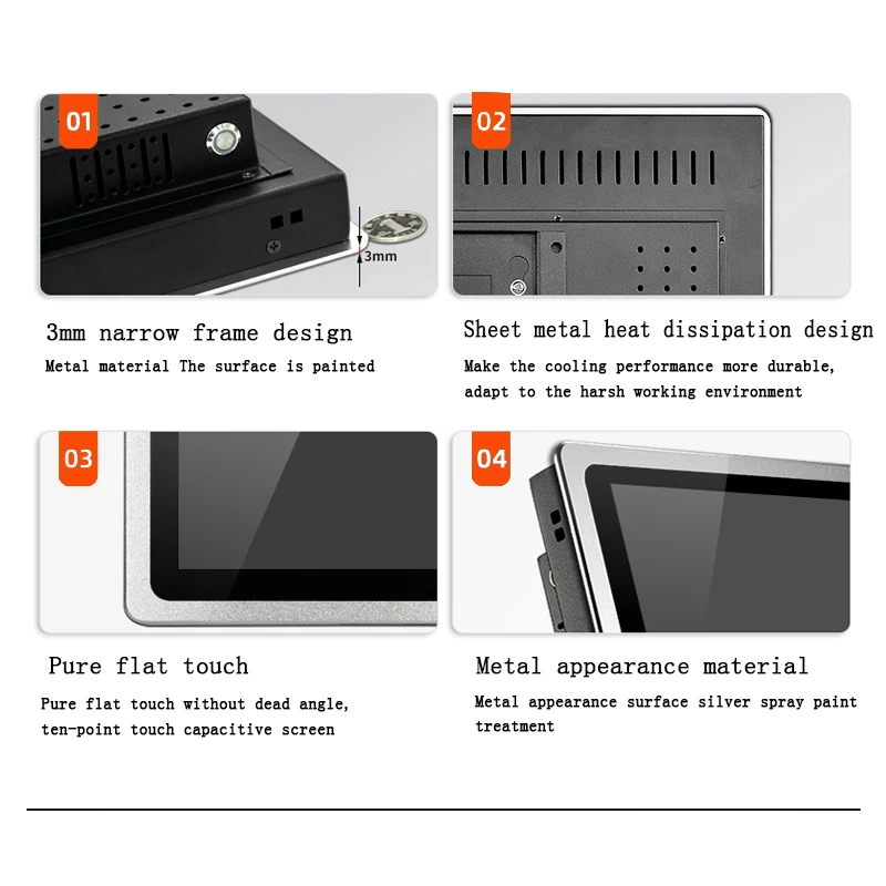 Tudo-em-um PC painel industrial, mini computador com núcleo de toque capacitivo, i3, i5, i7, com rs232, ganhar 10 pro, wi-fi, 12 polegadas, 10 polegadas