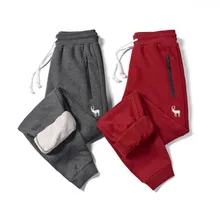 Мужские теплые кальсоны, утолщенные Фланелевые штаны с шерстяными леггинсами, хлопковые штаны, свободные вышитые зимние комбинезоны