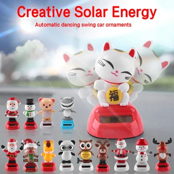 

Car Solar Powered Automatically Swing Animal Toy Auto Creative Ornaments Gift Home Decor Christmas Decoration Doll Dancer Cute