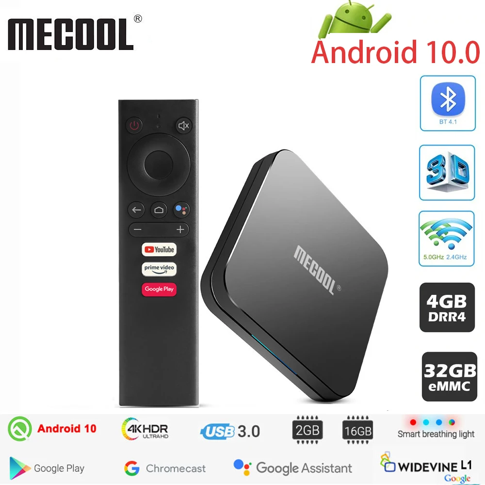 ТВ-приставка MECOOL KM9 PRO Android 10 0 Amlogic S905X2 4 Гб DDR4 32 ПЗУ 4K сертификат Google 9 ATV приставка