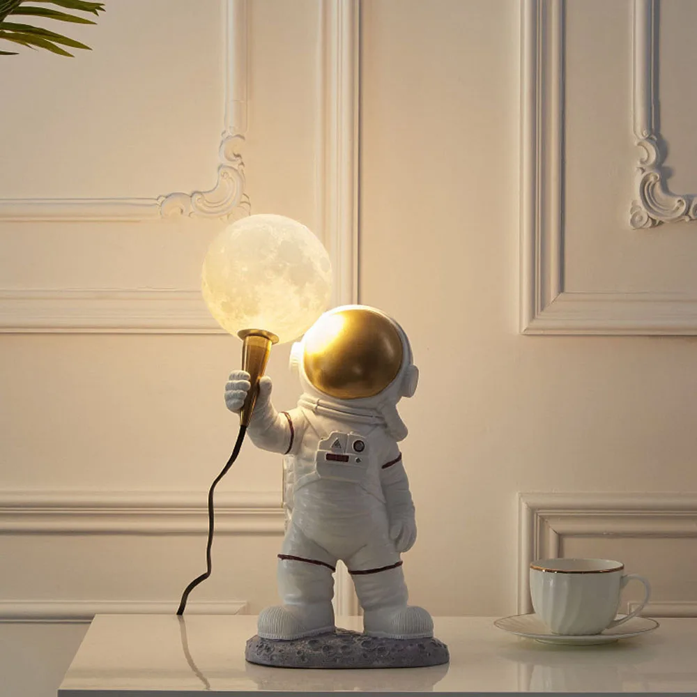 Modern Luster Astronauts LED Table Lamp for Bedroom Children Room Restaurant Entrance Hall Aisle Bedside Home Indoor Desk Decor | Лампы и