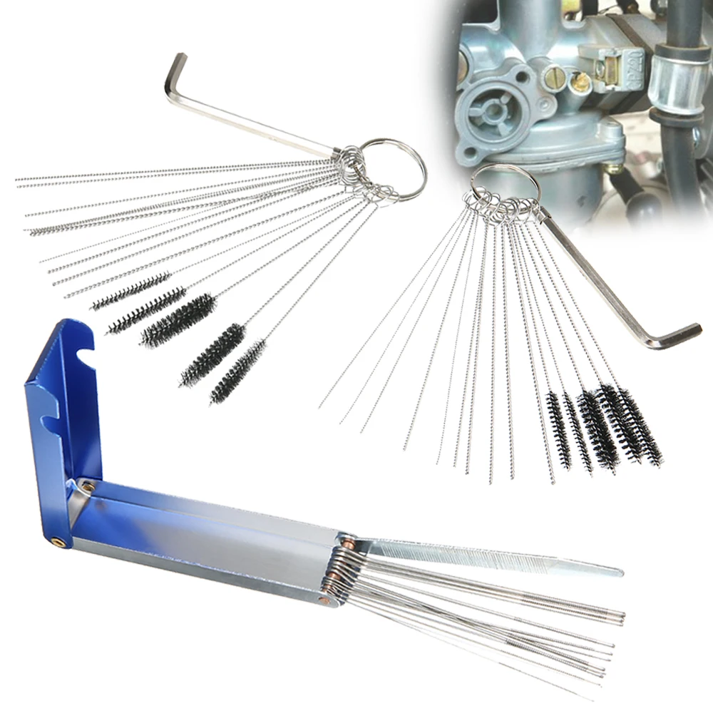 1SET Motorcycle Carburetor Cleaner Kit Carb Dirt Clean Tool With Needle