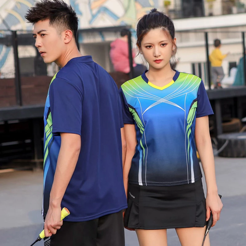 Badminton shirts Men women Sport Shirt Tennis shirts Table tennis tshirt Quick dry Fitness sports training team game