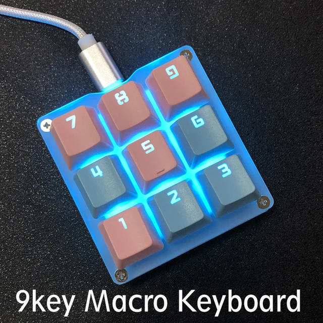 Teclado Macro Programável, 9 Teclas 3 Botões Pequeno Macropad