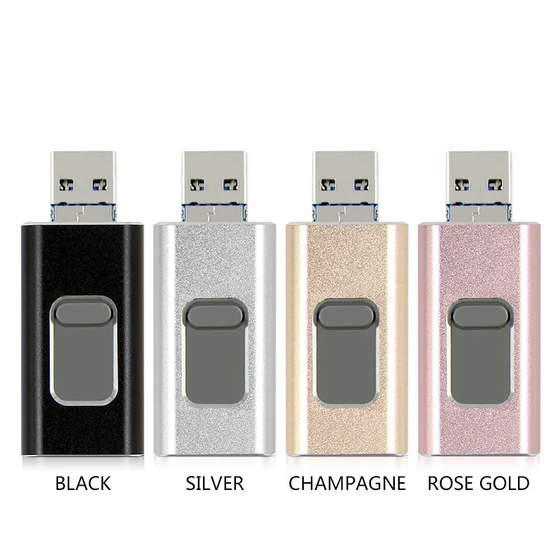 OTG USB Type C флеш-накопитель адаптер объектива для камер micro Телефон/iPhone X/8/7/7 Plus/6 Plus/6s/5/SE USB флэш-накопители 128 ГБ оперативной памяти, 32 Гб встроенной памяти, 64 ГБ флеш-накопитель
