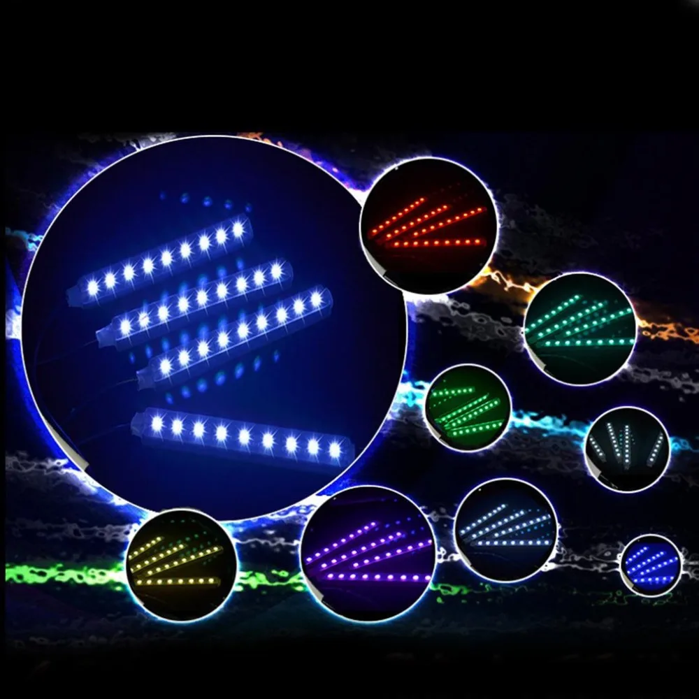 Car styling Wireless Remote/Music/Voice Control Interior Floor Foot Decoration Light Atmosphere RGB Neon LampStrip