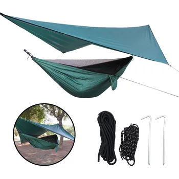 

1-2 Person Outdoor Camping Hammock with Mosquito Net Set Waterproof Patio Hunting Sleep Bed Swing Hammock with Full Accessories