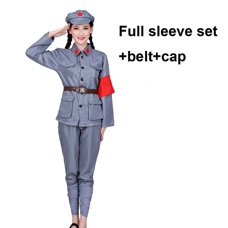 Long Gray Set 100 см-185 см детская Защитная Военная Униформа армейские Костюмы Детская Боевая красная армейская одежда для выступлений Косплей сценическая одежда - Цвет: Long Gray Set