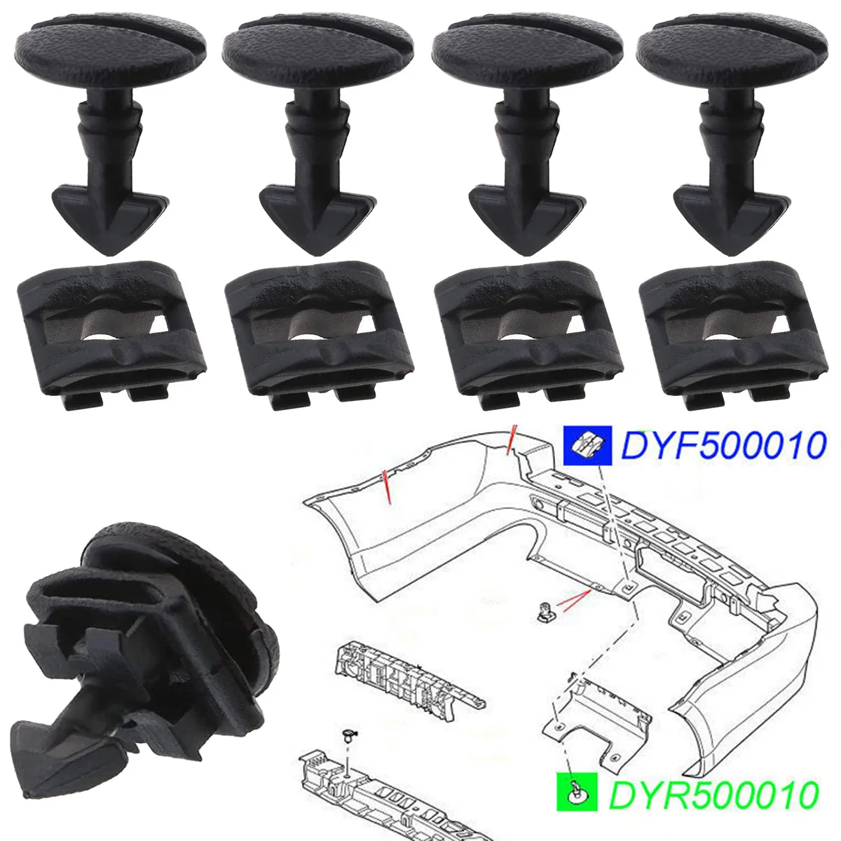 8 шт. поворотные зажимы для заднего бампера Land Range Rover sport Discovery Sport 3 4 LR2 LR3 LR4 Freelander 2 |