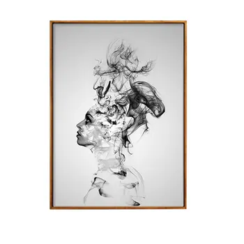 

21 * 30 cm Fashion Black White Smoking Art Prints Poster Personalized Wall Picture Canvas Painting Custom Bar Home Decor
