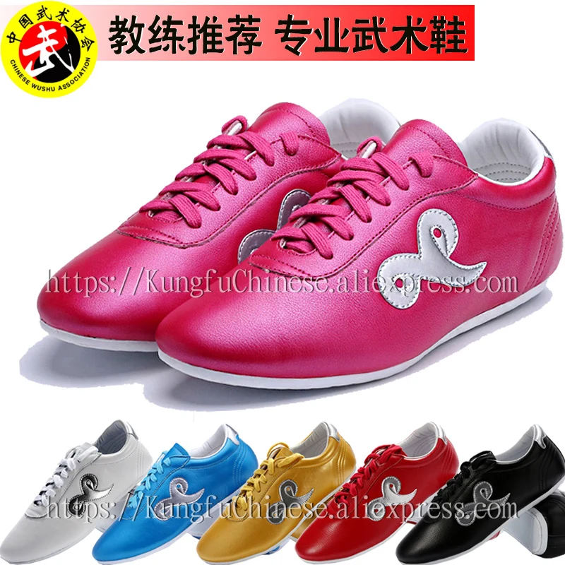 Renacimiento Especificado Cielo Wushu-zapatos de cuero Taolu Kungfu para hombre, mujer, niño y niña,  calzado de competición profesional de artes marciales de rutina -  AliExpress Deportes y entretenimiento