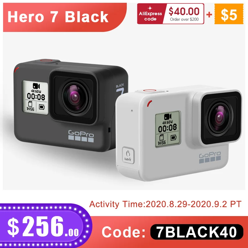 GoPro HERO 7 สีดำDuskสีขาวกันน้ำActionกล้องHD 4K 60fpsวิดีโอGo Pro HERO 7  WiFiกีฬาCAM 12MP Photo Live|กล้องวิดีโอสำหรับถ่ายภาพกีฬาและแอคชันแคม| -  AliExpress