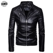 IRON JIA'S Leather Motorcycle Jacket Urban Casual Retro PU Coldproof Motocross Motorbike Coat Moto Riding Jackets