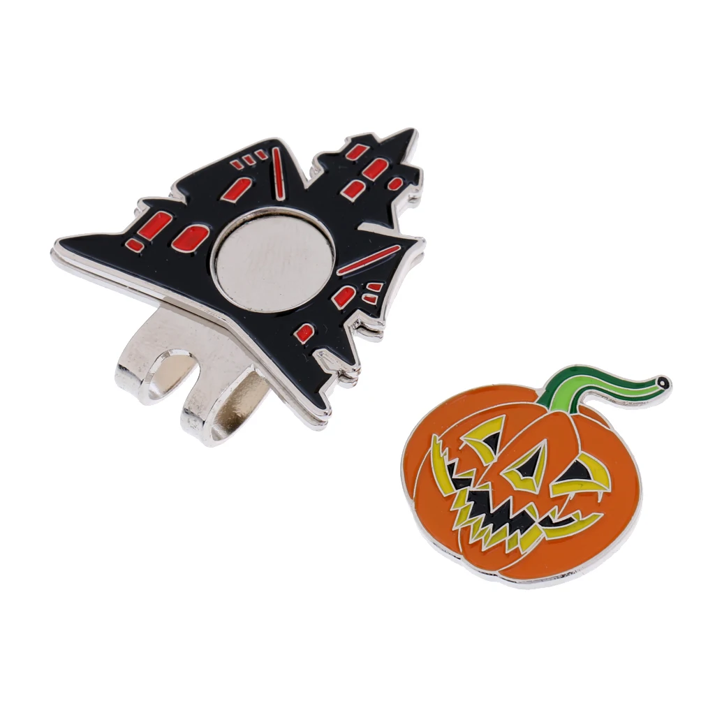 Sturdy Funny Halloween Pumpkin Magnetized Hat Cap Clip-on Golf Marker Golf Accessories