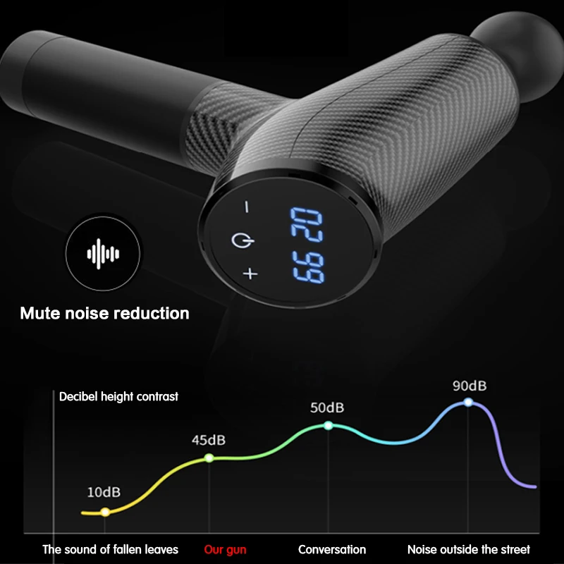 Электрический массажный пистолет для мышц, массажер для глубоких тканей, ЖК-дисплей, Вибрационный массажер для расслабления мышц, массажер для всего тела, ручной