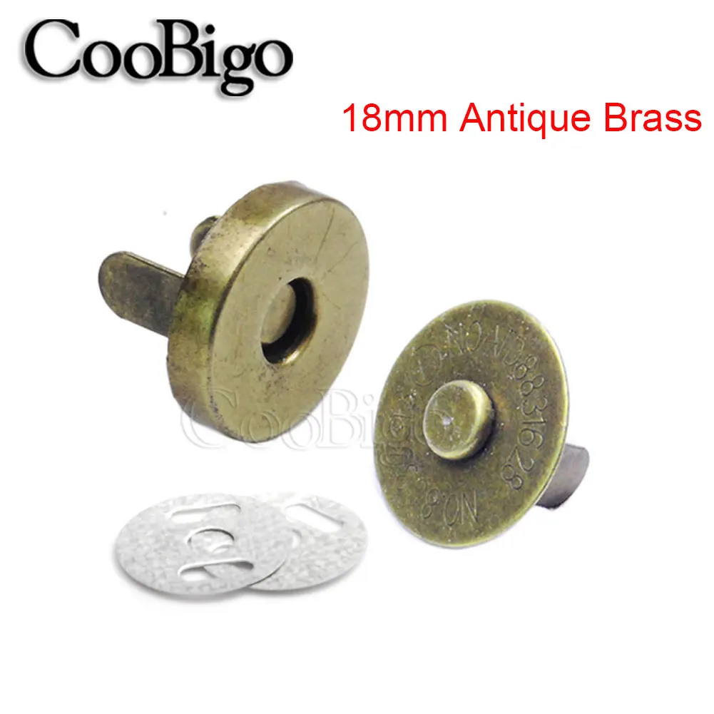 18mm Antique Brass 50 компл металлические магнитные застежки-кнопки застежки, пуговицы Сумки из натуральной кожи кошелек крафт-мешки для шитья кожи Запчасти аксесуары 14 мм 18 мм - Цвет: 18mm Antique Brass