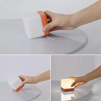

Square Rotating Timer Night Light Portable USB Charging LED Table Lamp Simple and Modern Multi-faceted Bedside Sleeping Lights