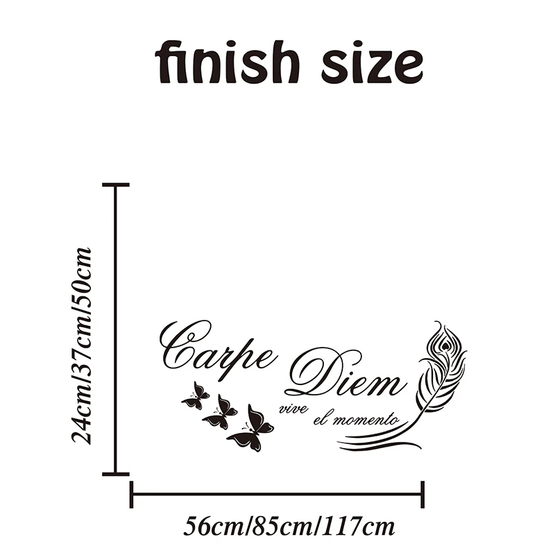 Large Spanish Carpe diem Wall Sticker Nursery Office  Carpe Diem Love Quote Wall Decal Bedroom Living Room Vinyl Decor (1)