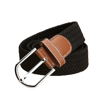 

Men Elastic Stretch Waist Belt Canvas Stretch Braided Elastic Woven Leather Belt Wide Hot Metal Stretch Belt For Men