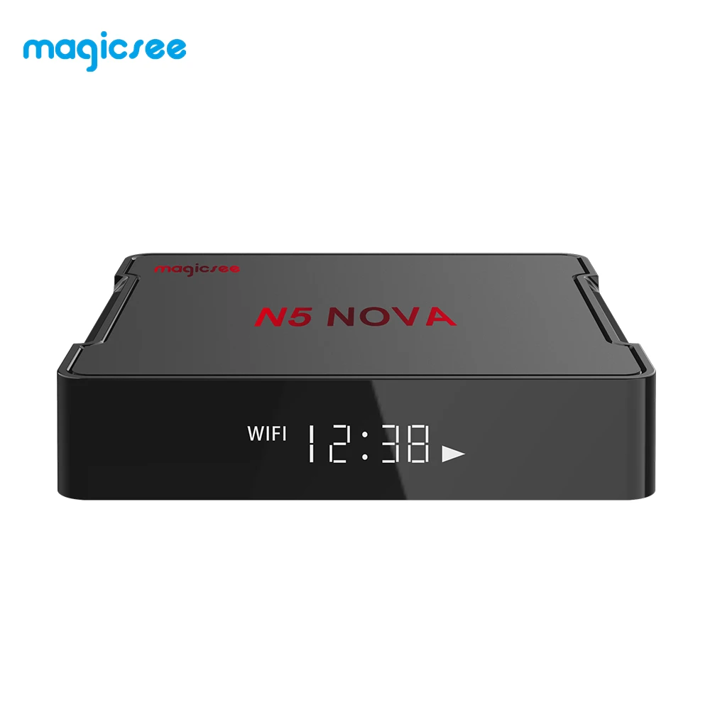 10 шт. Magicsee N5 NOVA Android 9,0 tv Box Rockchip3318 4 Гб ОЗУ+ 64 Гб ПЗУ 2,4 ГГц+ 5 ГГц WiFi BT 4,0 Поддержка 4K 2,4G голосовой пульт дистанционного управления