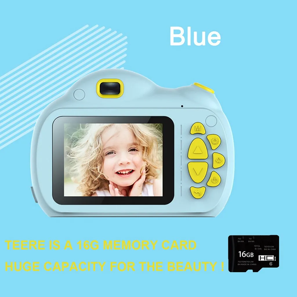 Новая мультяшная HD цифровая камера детская 1080P Цифровая мультяшная камера lcd HD подарок для детей с картой памяти 16G