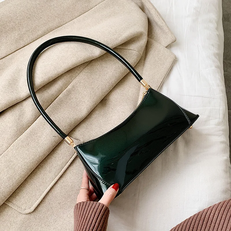 

INS Non-mainstream Design WOMEN'S Bag Simple Armpit Bag Patent Leather Versitile Fashion Shoulder Bag Fashion Women Bags