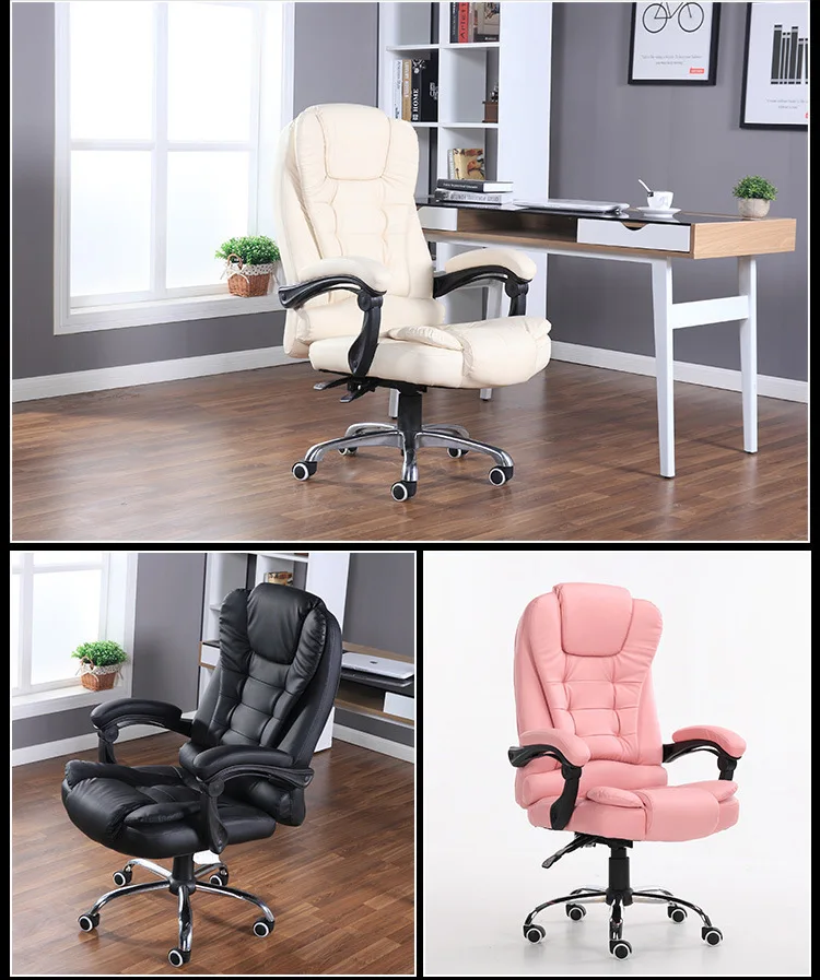 Массажное игровое рабочее кресло из настоящей кожи с приводом от двигателя, офисный мебельный подъемник для компьютера, подставка для ног, офисное кресло