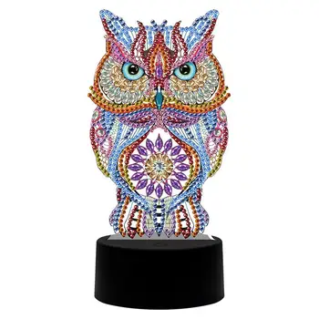 

1 Set Owl Drill Lamp Handmade Drill Night Light without Battery Assorted Color