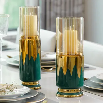 

Luxury Europe Romantic Family Candle Holders Ceramic Windproof Fashion Living Room Ornaments Kaarsenhouder Home Decore Ec50lz