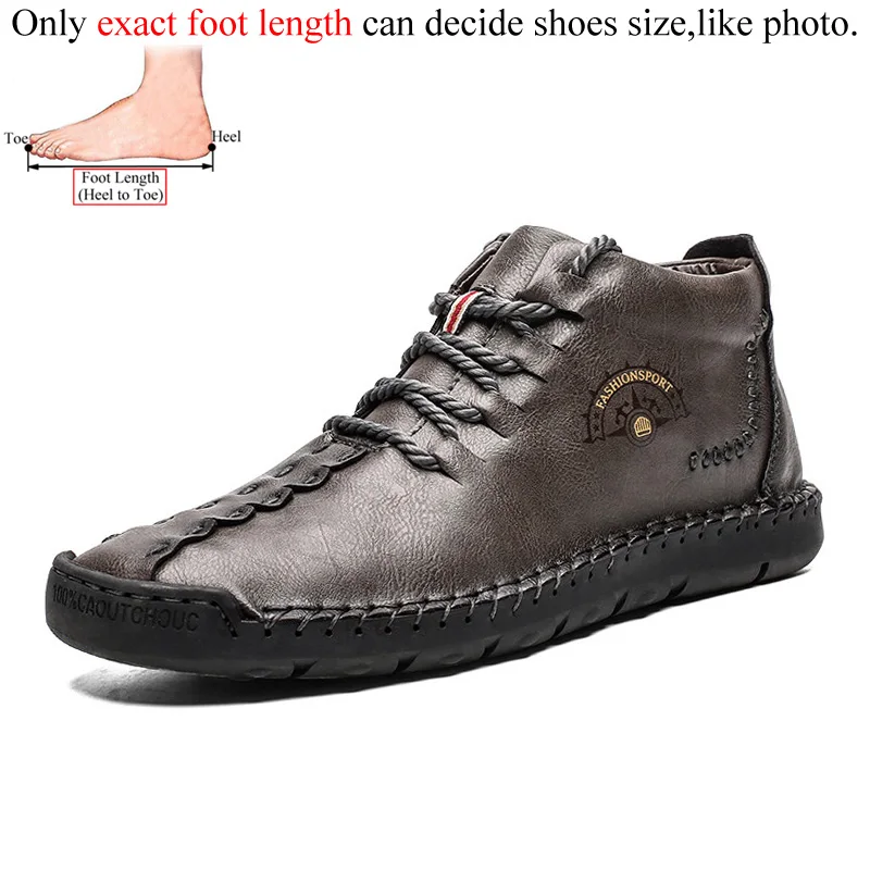 Зимние мужские кожаные ботинки защитная Рабочая обувь мужская обувь botas hombre зимние ботинки Botines Botte Homme Повседневная Уличная обувь размер 50 - Цвет: Grey(Thin)