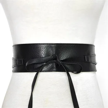 

2019 fashion new women's imitation leather ladies decorative floating bandwidth side self-tie belt elegant belt ремень пояс 50*