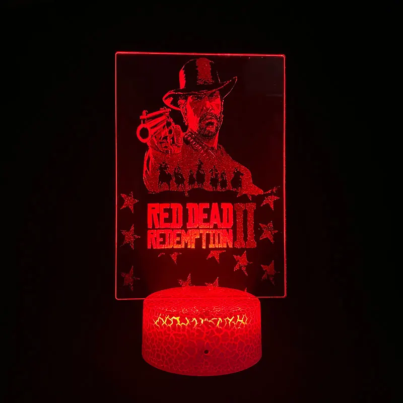 Игра Red Dead выкуп 2 фигурка Артура Моргана 3D картина Лавовая Лампа сенсорный