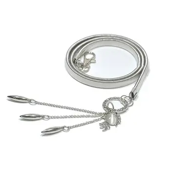 

Women Women Ladies Luxury Metal Thin Waistband Belt Glitter Rhinestone Goldfish Tassels Pendant Key Sling Body Waist Chain