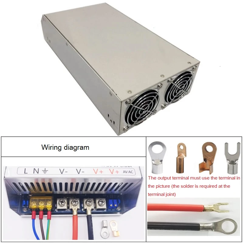 High-power DC adjustable switching power supply S-2000W-48 industrial control communication equipment power supply 24V 36V 60V High-power DC adjustable switching power supply S-2000W-48 industrial control communication equipment power supply 24V 36V 60V