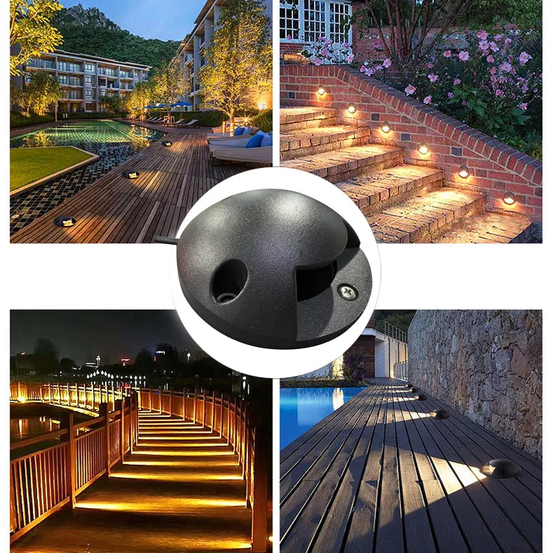 

3W 6W Waterproof Black Body LED Underground Light Outdoor Ground Garden Path Floor Buried Yard Spot Landscape AC85-265V DC12V