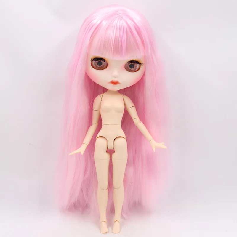 ICY Fortune Days factory blyth кукла Новинка матовое лицо белая кожа 1/6 суставы тела розовые волосы DIY sd Подарочная игрушка - Цвет: nude doll