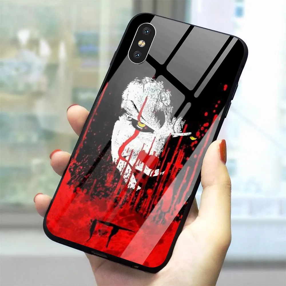 

Pennywise The Clown Horror Phone Case for iPhone 7 Cover 5 5S SE 6 6S 7 8 Plus Xs Max XR X Tempered Glass