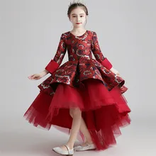 Изысканное Роскошное дизайнерское платье для девочек, платье для подиума, детское элегантное вечернее платье для дня рождения, выпускного вечера